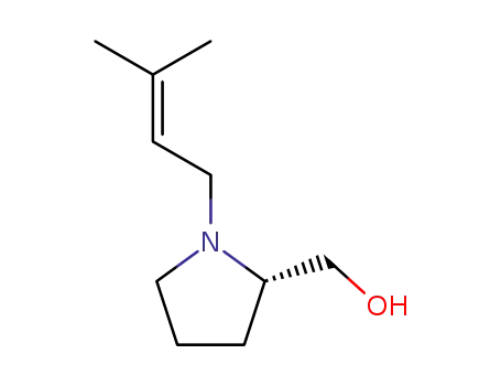 Molecular Structure of 130823-71-1 ((S)-N-(3-methyl-2-butenyl)-prolinol)