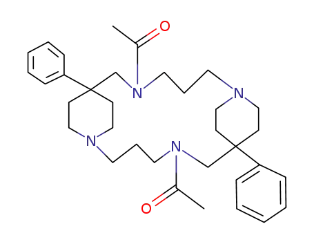 Molecular Structure of 13073-17-1 (5,14-Diacetyl-7,16-diphenyl-1,5,10,14-tetraazatricyclo[14.2.2.27,10]docosane)