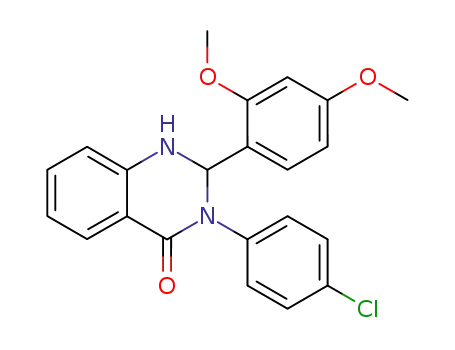 Molecular Structure of 136009-43-3 (2-(2',4'-dimethoxyphenyl)-3-(4'-chlorophenyl)-1,2,3,4-tetrahydroquinazoline-4-one)