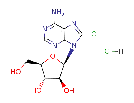 Molecular Structure of 77415-35-1 (9-β-D-arabinofuranosyl-8-chloroadenine)