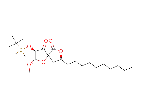 Molecular Structure of 404935-70-2 ((2S,3R,5R,8S)-3-(tert-Butyl-dimethyl-silanyloxy)-8-decyl-2-methoxy-1,7-dioxa-spiro[4.4]nonane-4,6-dione)