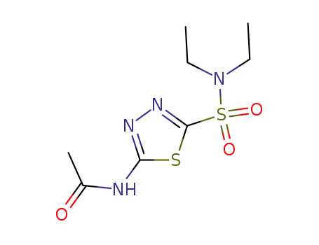 Molecular Structure of 13681-31-7 (N-(5-(N,N-diethylsulfaMoyl)-1,3,4-thiadiazol-2-yl)acetaMide)