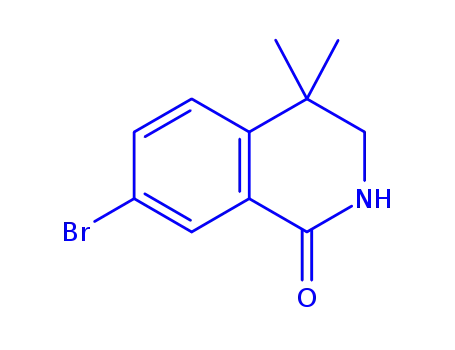Molecular Structure of 1784426-29-4 (7-bromo-4,4-dimethyl-3,4-dihydroisoquinolin-1(2H)-one)