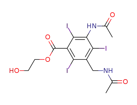 Benzoic acid, 3-acetamido-5-acetamidomethyl-2,4,6-triiodo-, 2-hydroxyethyl ester