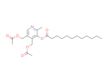Molecular Structure of 1562-13-6 (4,5-bis[(acetyloxy)methyl]-2-methylpyridin-3-yl dodecanoate)