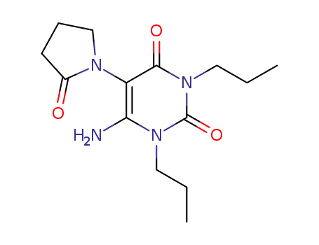 Molecular Structure of 155930-26-0 (2,4(1H,3H)-Pyrimidinedione,  6-amino-5-(2-oxo-1-pyrrolidinyl)-1,3-dipropyl-)