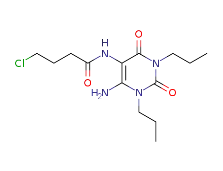 Molecular Structure of 155930-17-9 (Butanamide,  N-(6-amino-1,2,3,4-tetrahydro-2,4-dioxo-1,3-dipropyl-5-pyrimidinyl)-4-chloro-)