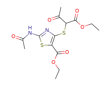 ethyl 2-<2-acetamido-5-(ethoxycarbonyl)-4-thiazolylthio>acetoacetate