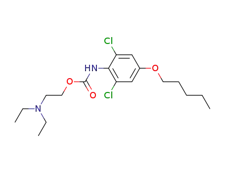 Molecular Structure of 15483-06-4 (2-(diethylamino)ethyl [2,6-dichloro-4-(pentyloxy)phenyl]carbamate)