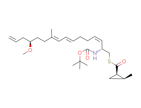 (1R,2S)-2-Methyl-cyclopropanecarbothioic acid S-((3Z,7E,9E)-(2R,13R)-2-tert-butoxycarbonylamino-13-methoxy-10-methyl-hexadeca-3,7,9,15-tetraenyl) ester