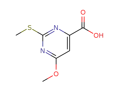 Molecular Structure of 15584-03-9 (6-methoxy-2-methylsulfanyl-pyrimidine-4-carboxylic acid)