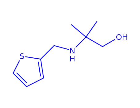 Molecular Structure of 156543-21-4 (2-METHYL-2-((THIEN-2-YLMETHYL)AMINO)PROPAN-1-OL)