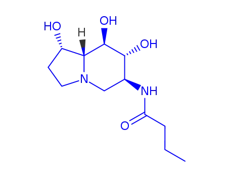 Butanamide, N-(octahydro-1,7,8-trihydroxy-6-indolizinyl)-, 1S-(1.alpha.,6.beta.,7.alpha.,8.beta.,8a.beta.)-