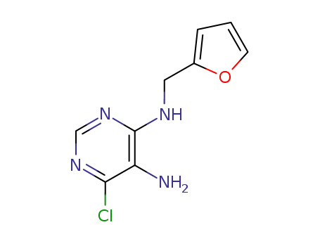 Molecular Structure of 17801-47-7 (6-chloro-N~4~-(furan-2-ylmethyl)pyrimidine-4,5-diamine)
