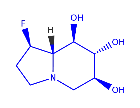 Molecular Structure of 156150-82-2 (6,7,8-Indolizinetriol,1-fluorooctahydro-, [1S-(1a,6b,7a,8b,8ab)]- (9CI))