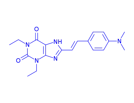 Molecular Structure of 155271-92-4 (8-{(E)-2-[4-(dimethylamino)phenyl]ethenyl}-1,3-diethyl-3,7-dihydro-1H-purine-2,6-dione)