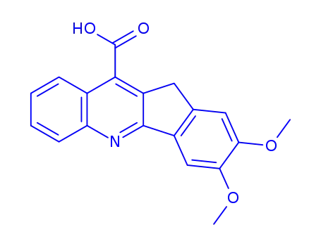 Molecular Structure of 154869-00-8 (2,3-Dimethoxy-11H-indeno[1,2-b]quinoline-10-carboxylic acid)