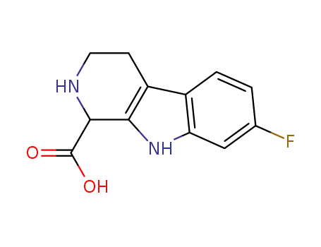 Molecular Structure of 783349-33-7 (7-fluoro-2,3,4,9-tetrahydro-1H-β-carboline-1-carboxylic acid)
