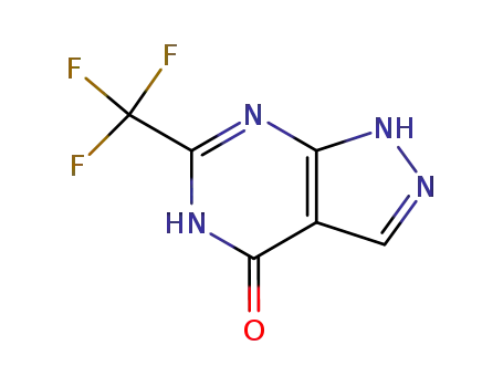 Molecular Structure of 1780-79-6 (6-(Trifluoromethyl)-1H-pyrazolo[3,4-d]pyrimidin-4-ol)