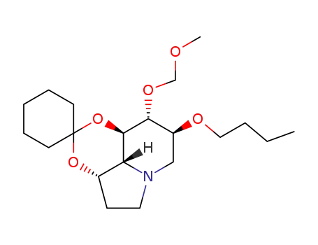 Molecular Structure of 156206-04-1 (Spirocyclohexane-1,2-1,3dioxino4,5,6-hiindolizine, 8-butoxyoctahydro-9-(methoxymethoxy)-, 3aS-(3a.alpha.,8.alpha.,9.beta.,9a.beta.,9b.alpha.)-)