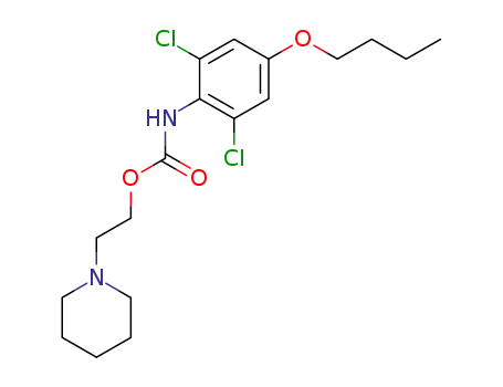 Molecular Structure of 15483-09-7 (2-(piperidin-1-yl)ethyl (4-butoxy-2,6-dichlorophenyl)carbamate)
