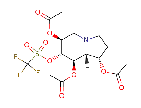 Methanesulfonic acid, trifluoro-, 1,6,8-tris(acetyloxy)octahydro-7-indolizinyl ester, 1S-(1.alpha.,6.beta.,7.alpha.,8.beta.,8a.beta.)-
