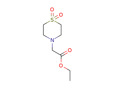 Molecular Structure of 343334-01-0 (ETHYL 2-(1,1-DIOXO-1LAMBDA6,4-THIAZINAN-4-YL)ACETATE)