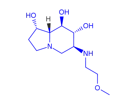 Molecular Structure of 156205-83-3 (1,7,8-Indolizinetriol, octahydro-6-(2-methoxyethyl)amino-, 1S-(1.alpha.,6.beta.,7.alpha.,8.beta.,8a.beta.)-)