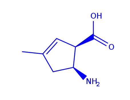 Molecular Structure of 156292-40-9 (2-Cyclopentene-1-carboxylicacid,5-amino-3-methyl-,cis-(9CI))