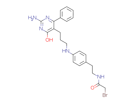 Acetamide,N-[2-[4-[[3-(2-amino-1,6-dihydro-6-oxo-4-phenyl-5-pyrimidinyl)propyl]amino]phenyl]ethyl]-2-bromo- cas  15473-84-4