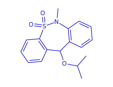 Molecular Structure of 155444-04-5 (6-methyl-11-(1-methylethoxy)-6,11-dihydrodibenzo[c,f][1,2]thiazepine 5,5-dioxide)