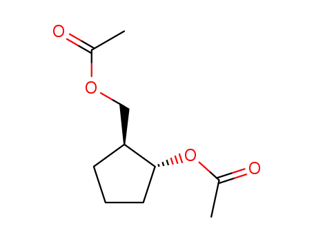 Molecular Structure of 156039-26-8 (Cyclopentanemethanol, 2-(acetyloxy)-, acetate, (1S-trans)- (9CI))