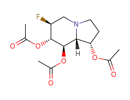1,7,8-Indolizinetriol, 6-fluorooctahydro-, triacetate (ester), 1S-(1.alpha.,6.beta.,7.alpha.,8.beta.,8a.beta.)-