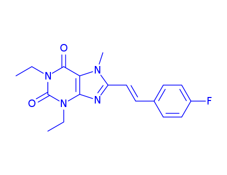(E)-1,3-DIETHYL-8-(4-FLUOROSTYRYL)-7-METHYLXANTHINECAS
