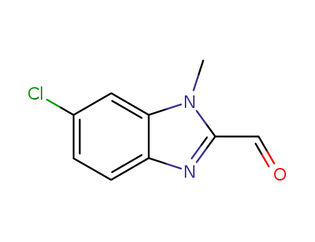 Molecular Structure of 156212-81-6 (1H-Benzimidazole-2-carboxaldehyde,6-chloro-1-methyl-(9CI))