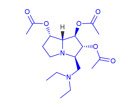 Molecular Structure of 156205-88-8 (1H-Pyrrolizine-1,2,7-triol, 3-(diethylamino)methylhexahydro-, triacetate (ester), 1R-(1.alpha.,2.beta.,3.alpha.,7.beta.,7a.alpha.)-)