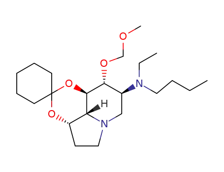 Spirocyclohexane-1,2-1,3dioxino4,5,6-hiindolizin-8-amine, N-butyl-N-ethyloctahydro-9-(methoxymethoxy)-, 3aS-(3a.alpha.,8.alpha.,9.beta.,9a.beta.,9b.alpha.)-