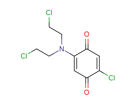 Molecular Structure of 15482-83-4 (2-[Bis(2-chloroethyl)amino]-5-chloro-p-benzoquinone)