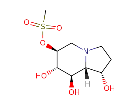 Molecular Structure of 156206-15-4 (1,6,7,8-Indolizinetetrol, octahydro-, 6-methanesulfonate, 1S-(1.alpha.,6.beta.,7.alpha.,8.beta.,8a.beta.)-)