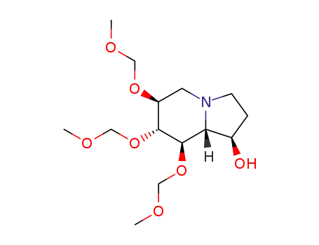 1-Indolizinol, octahydro-6,7,8-tris(methoxymethoxy)-, 1R-(1.alpha.,6.alpha.,7.beta.,8.alpha.,8a.alpha.)-