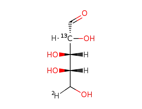 Molecular Structure of 103762-92-1 (L-(2-13C, 5-2H)arabinose)