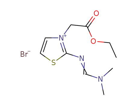 2-(dimethylamino-methyleneamino)-3-ethoxycarbonylmethyl-thiazol-3-ium bromide