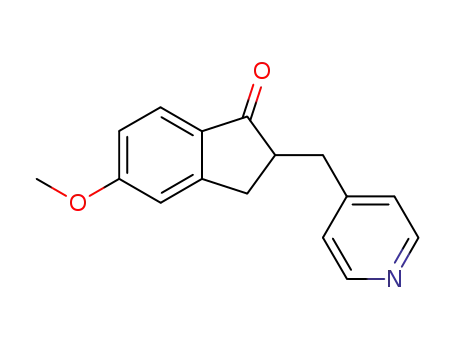 Molecular Structure of 154932-68-0 (5-methoxy-2-(pyridin-4-ylmethyl)-2,3-dihydro-1H-inden-1-one)