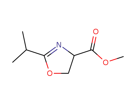 Molecular Structure of 155884-30-3 (4-Oxazolecarboxylicacid,4,5-dihydro-2-(1-methylethyl)-,methylester(9CI))