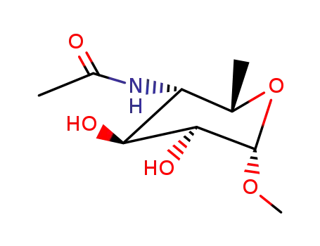 Molecular Structure of 15856-46-9 (Talopyranoside, methyl 4-acetamido-4,6-dideoxy-, alpha-D-)