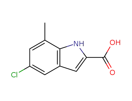 Molecular Structure of 15936-74-0 (5-chloro-7-methyl-1H-indole-2-carboxylic acid)