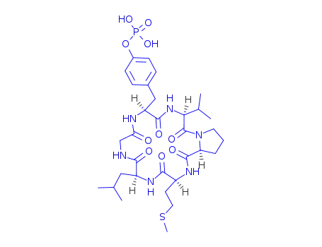 Molecular Structure of 158778-21-3 (CYCLO(-GLY-TYR(PO3H2)-VAL-PRO-MET-LEU))