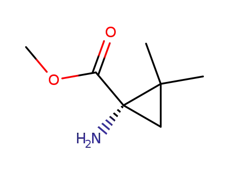 Molecular Structure of 758684-39-8 (Cyclopropanecarboxylic acid, 1-amino-2,2-dimethyl-, methyl ester, (1S)- (9CI))