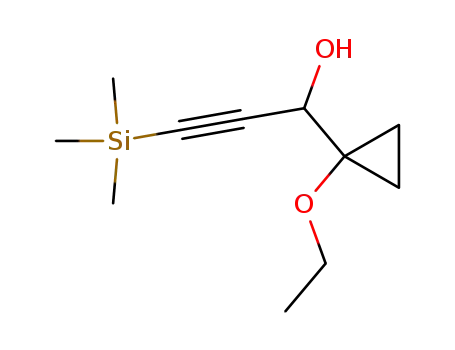 Molecular Structure of 157022-44-1 (Cyclopropanemethanol, 1-ethoxy-alpha-[(trimethylsilyl)ethynyl]- (9CI))