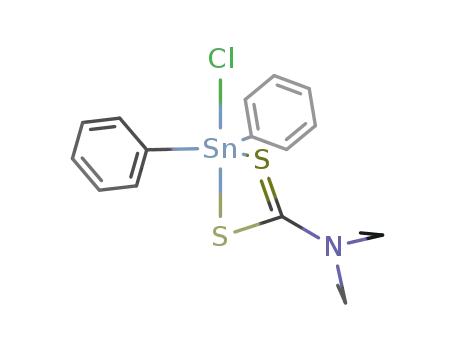 Molecular Structure of 1803-19-6 (chloro(diphenyl)stannanylium diethylcarbamodithioate)